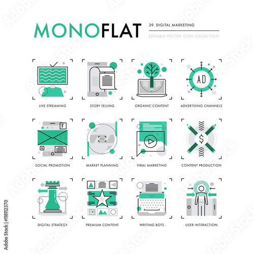 Digital Marketing Monoflat Icons