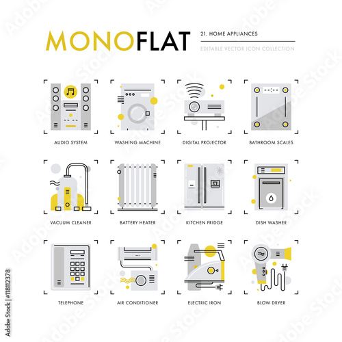 Home Appliances Monoflat Icons