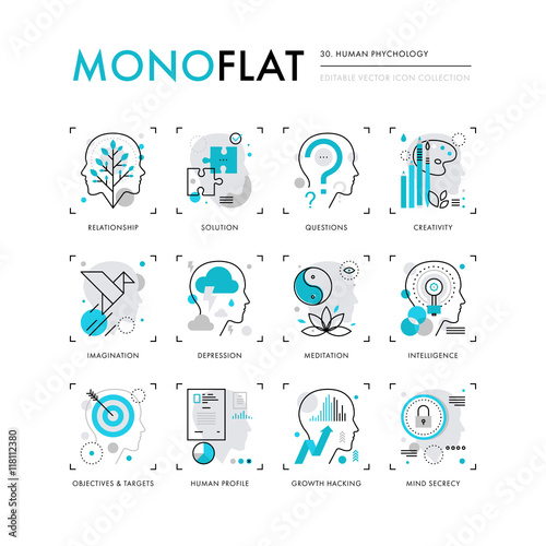 Human Psychology Monoflat Icons