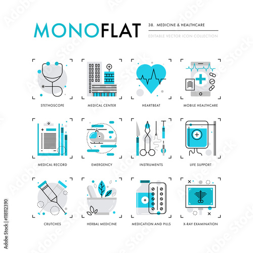 Medicine and Healthcare Monoflat Icons