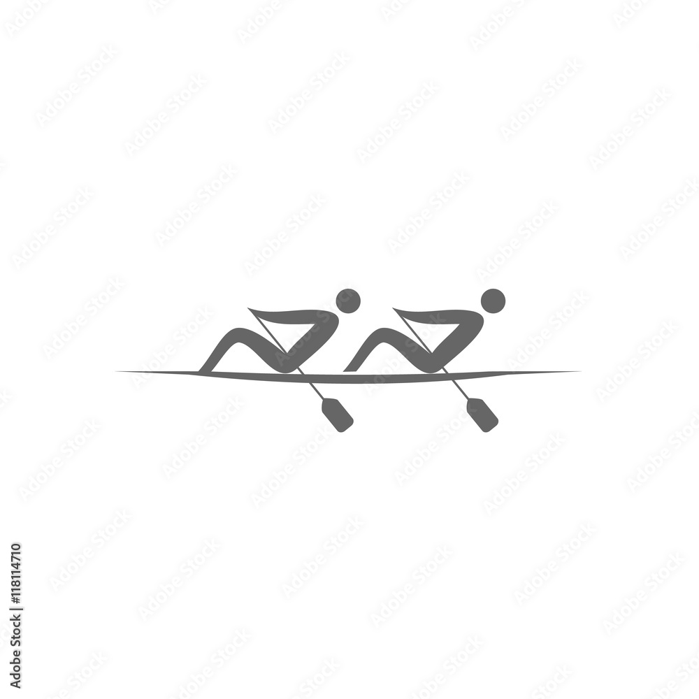 Logo Rowing Twos. Sport Summer Logo Rowing Twos. Sport Summer