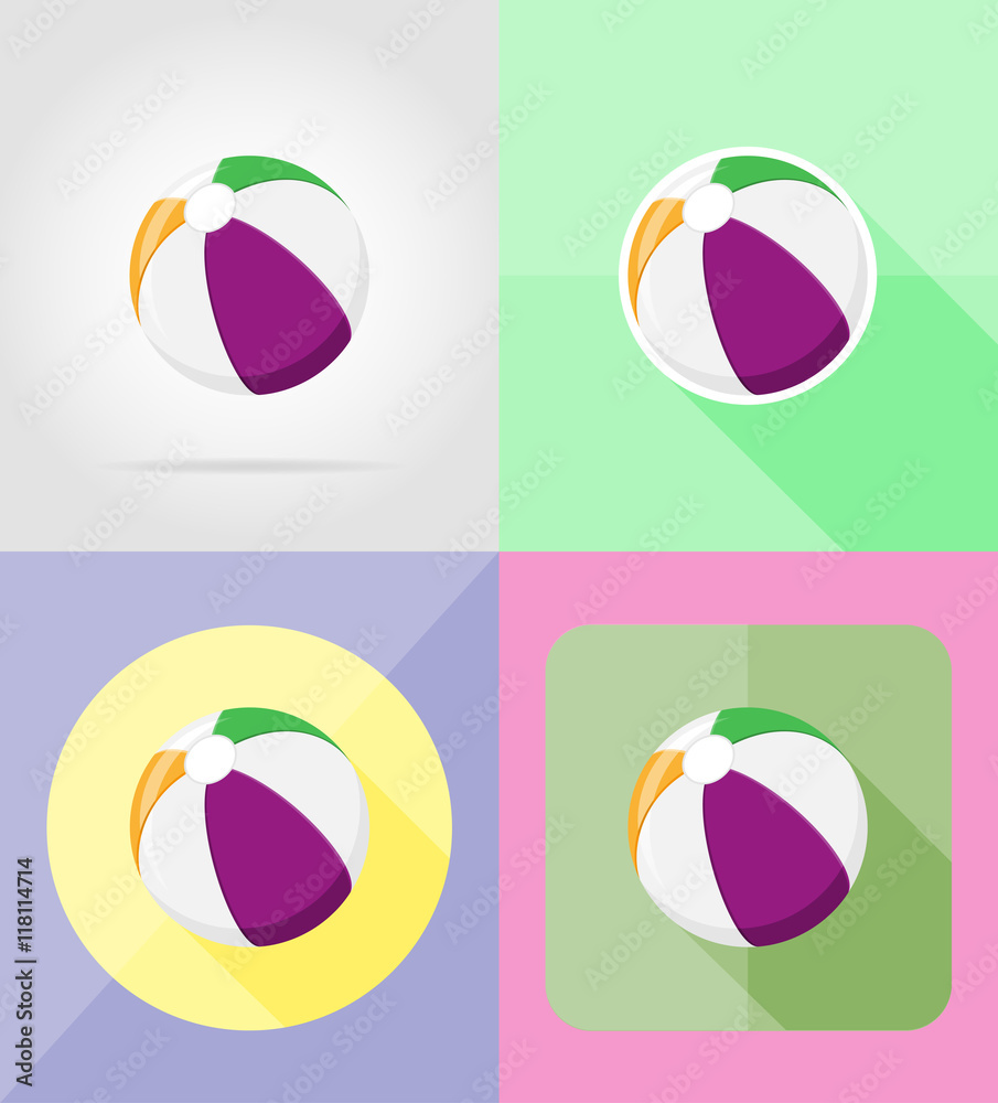 Fototapeta premium beach ball flat icons vector illustration