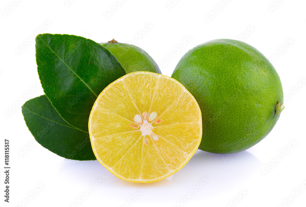 limes on white background limes on white background