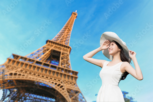 young woman travel in Paris