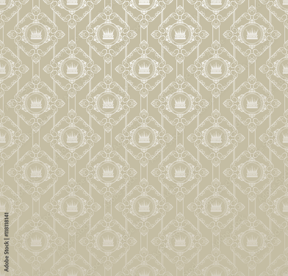 Silver pattern in vintage style vector background
