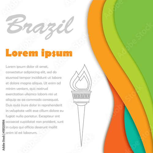 Rio Olympics brochures with abstract background.