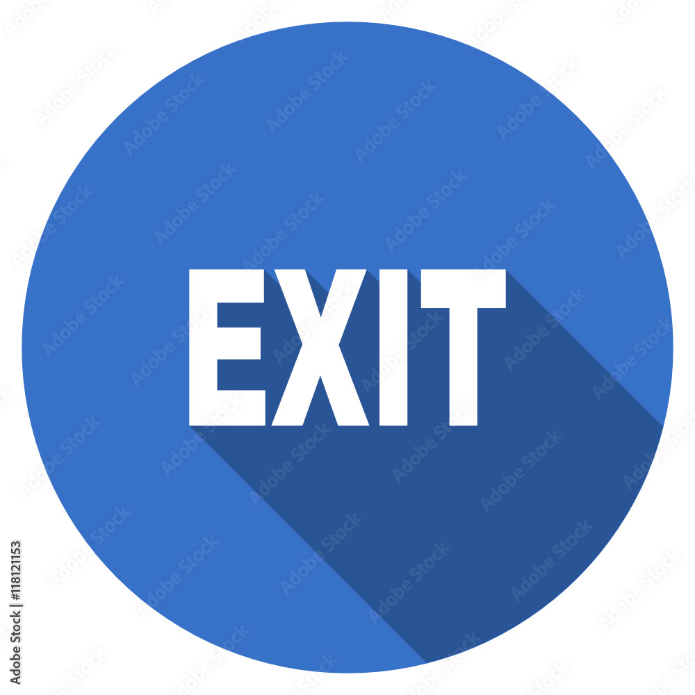 Blue flat design round web exit vector icon Blue flat design round web exit vector icon