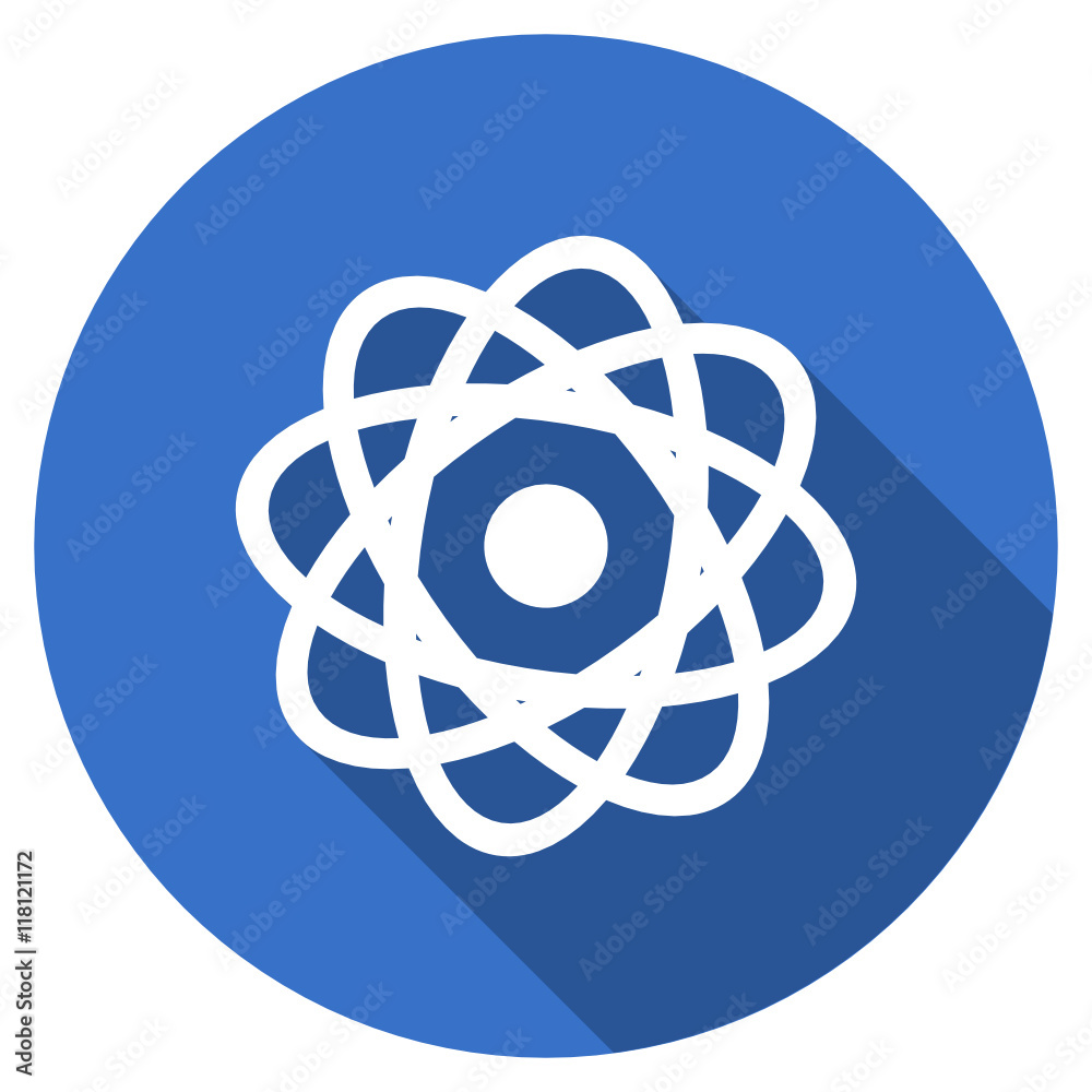 Blue flat design round web science vector icon Blue flat design round web science vector icon