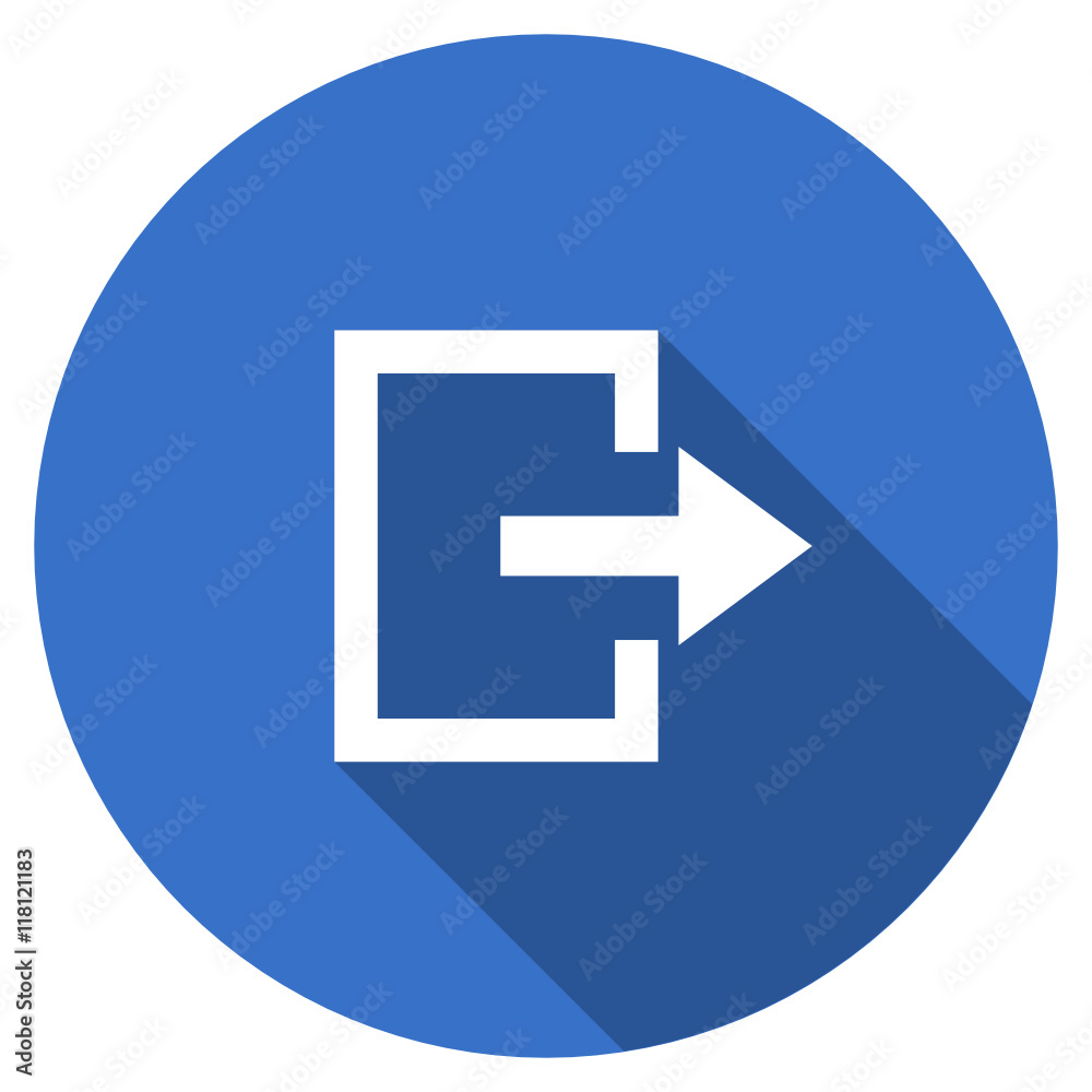 Flat design blue web logout vector icon Flat design blue web logout vector icon
