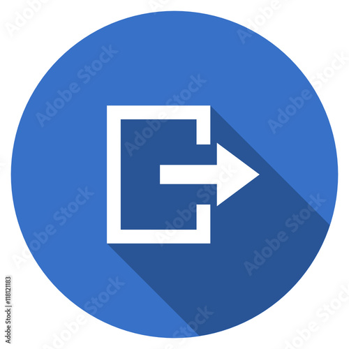 Flat design blue web logout vector icon