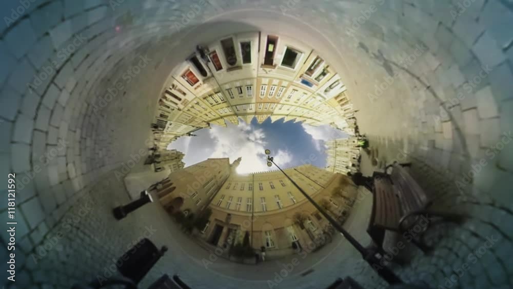 People on a Street Bench Spherical Panorama Buildings Pavement Driven Cars Old Vintage Houses in Sunny Day Spring Video For Virtual Reality Cityscape People on a Street Bench Spherical Panorama Buildings Pavement Driven Cars Old Vintage Houses in Sunny Day Spring Video For Virtual Reality Cityscape