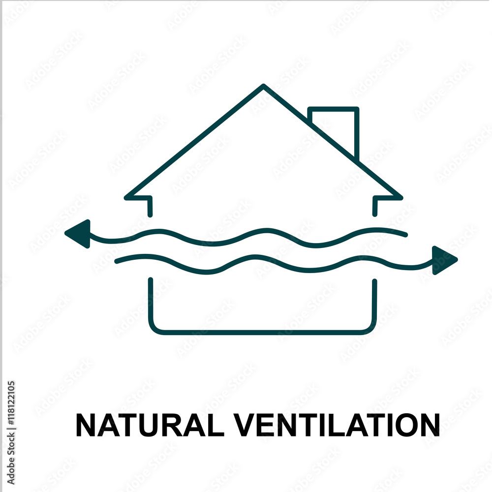 Vettoriale Stock natural ventilation icon | Adobe Stock