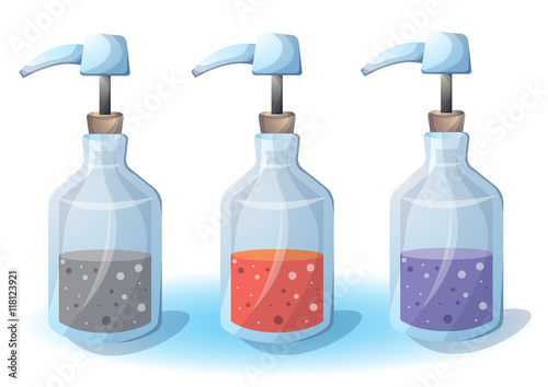 cartoon vector illustration cartoon bottle objects with separated layers