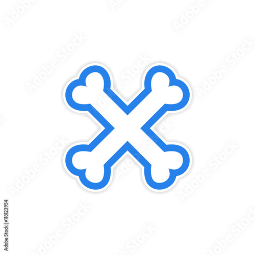 sticker cross bones stacked on a white background 