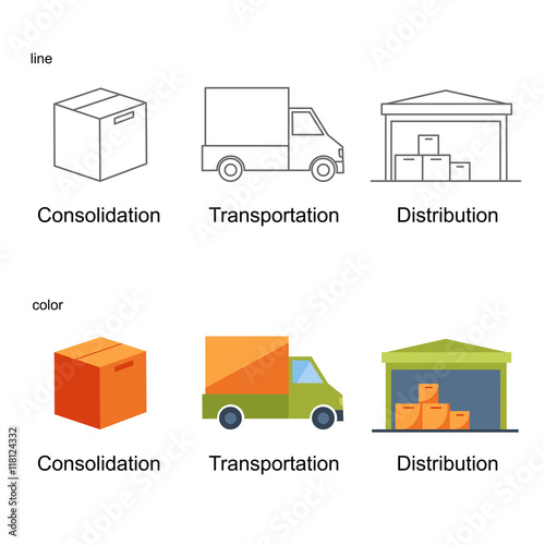 cute icon set for logistics website
