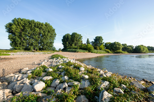 Beautiful landscape at River Rhine waterside photo