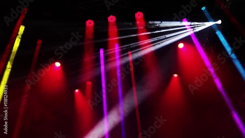 Rock concert and disco party stage colorful lights
