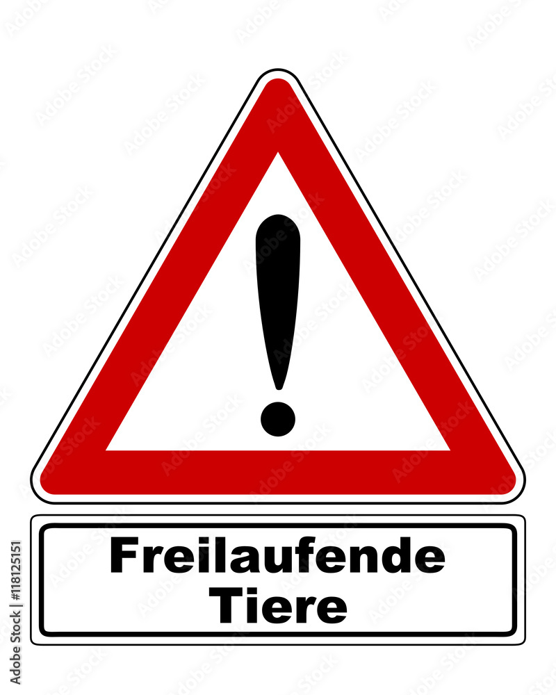 Warnschild mit Ausrufezeichen und Zusatzinformation Warnschild mit Ausrufezeichen und Zusatzinformation