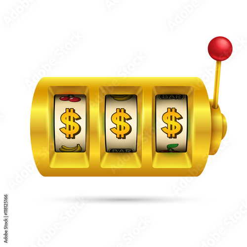 Slot machine isolated on white background.