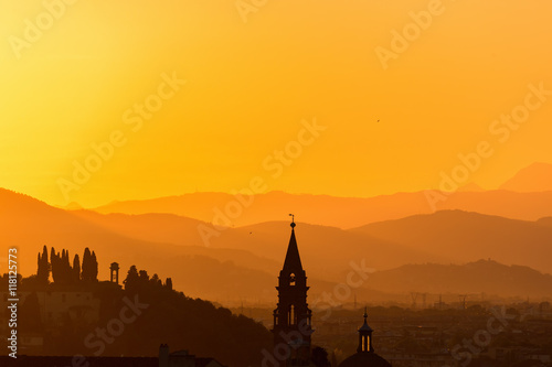 Church tower in the sunset silhouette © Lars Johansson