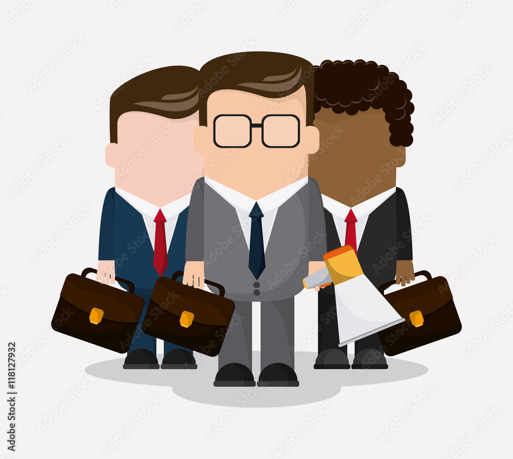 Obraz premium businessman necktie cartoon icon. Company rosource design. colorful and flat illustration