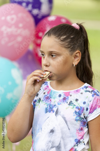 Girl with balloons