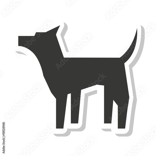 dog pet silhouette isolated icon