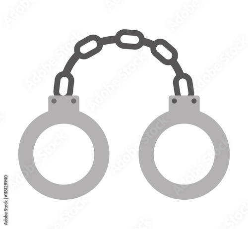 handcuffs justice isolated icon