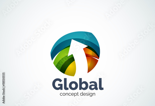 Globe with arrow logo template Free Download Globe with arrow logo template - GFXLoad
