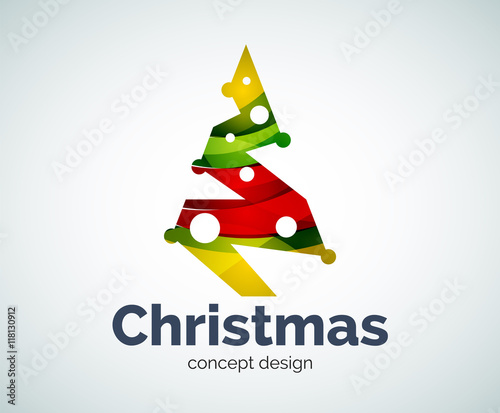 Vector Christmas tree logo template