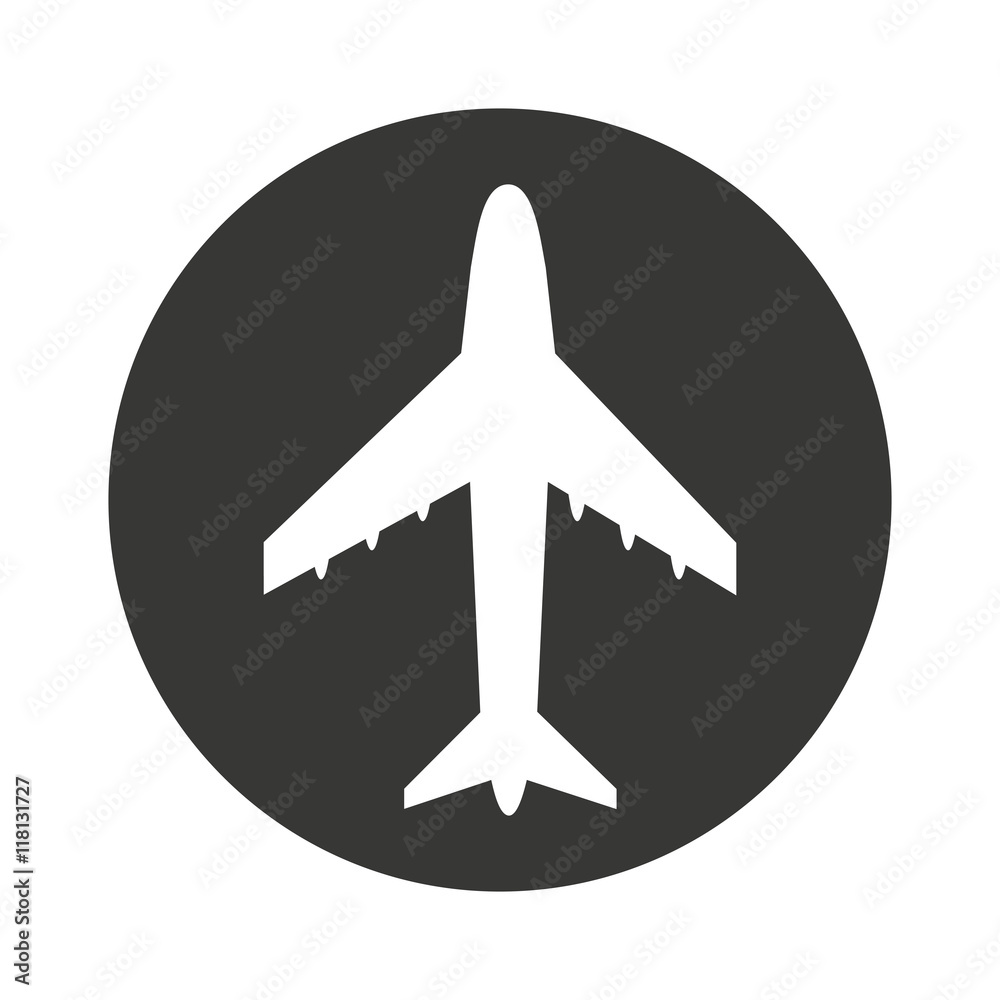 airplane silhouette isolated icon