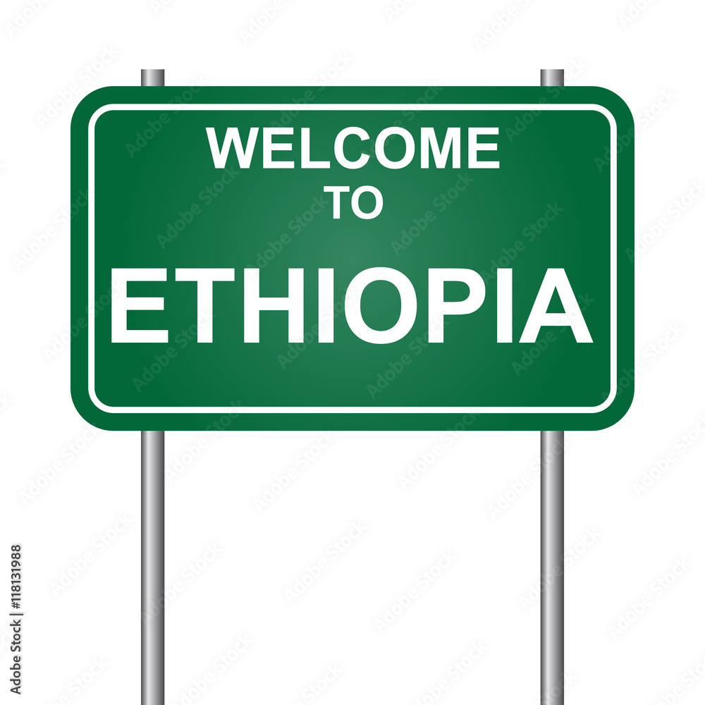 Welcome to Ethiopia, green signal vector Welcome to Ethiopia, green signal vector