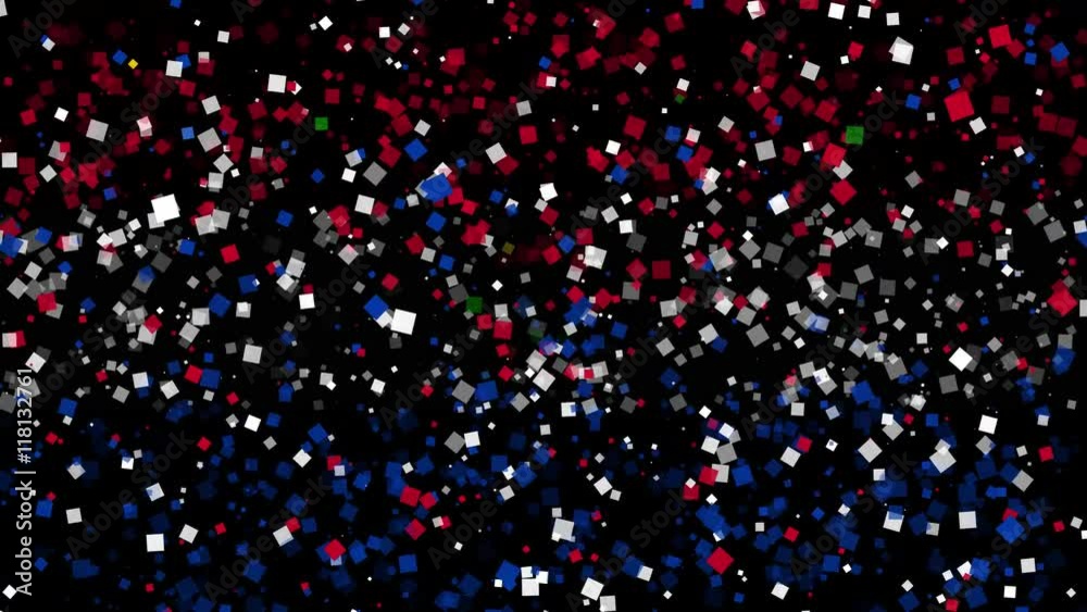 spirited celebratory fireworks from flat confetti particles with main national colors revealing the flag of Paraguay spirited celebratory fireworks from flat confetti particles with main national colors revealing the flag of Paraguay