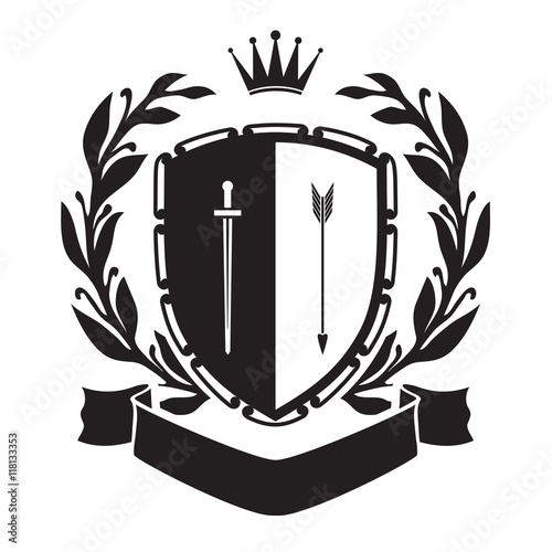 Coat of arms - shield with sword and arrow