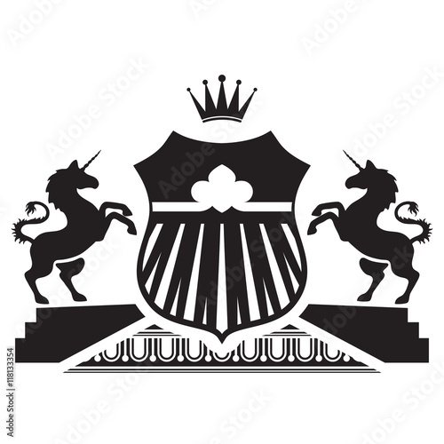 Coat of arms - shield with flower and stripes