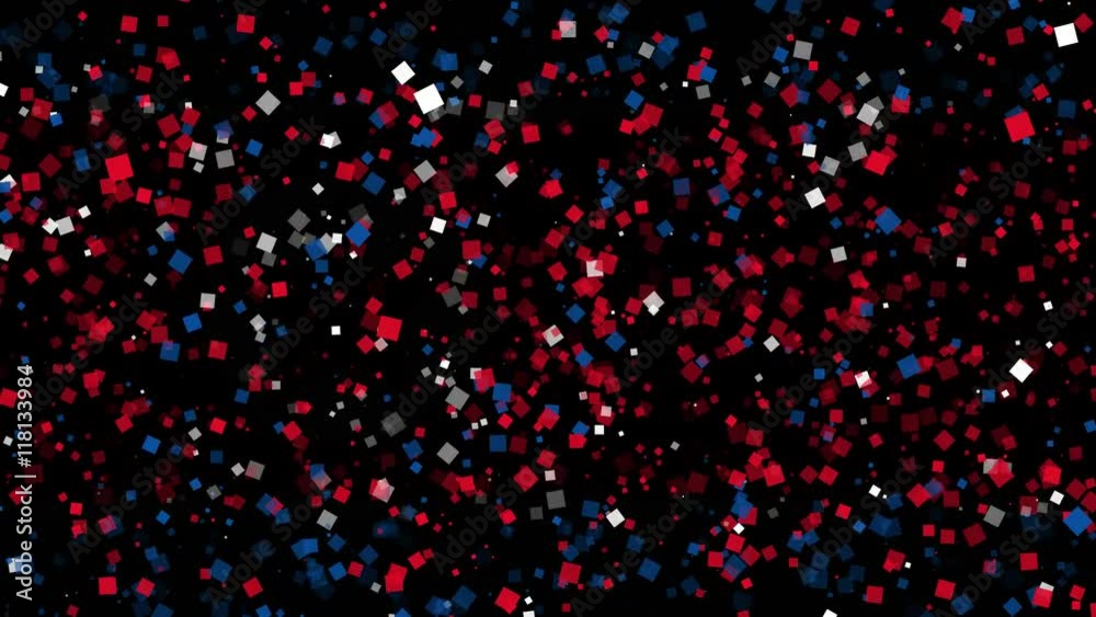 spirited celebratory fireworks from flat confetti particles with main national colors revealing the flag of North Korea spirited celebratory fireworks from flat confetti particles with main national colors revealing the flag of North Korea