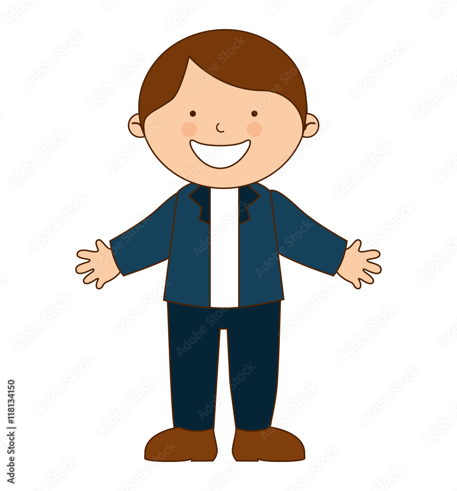 happy boy student uniform isolated
