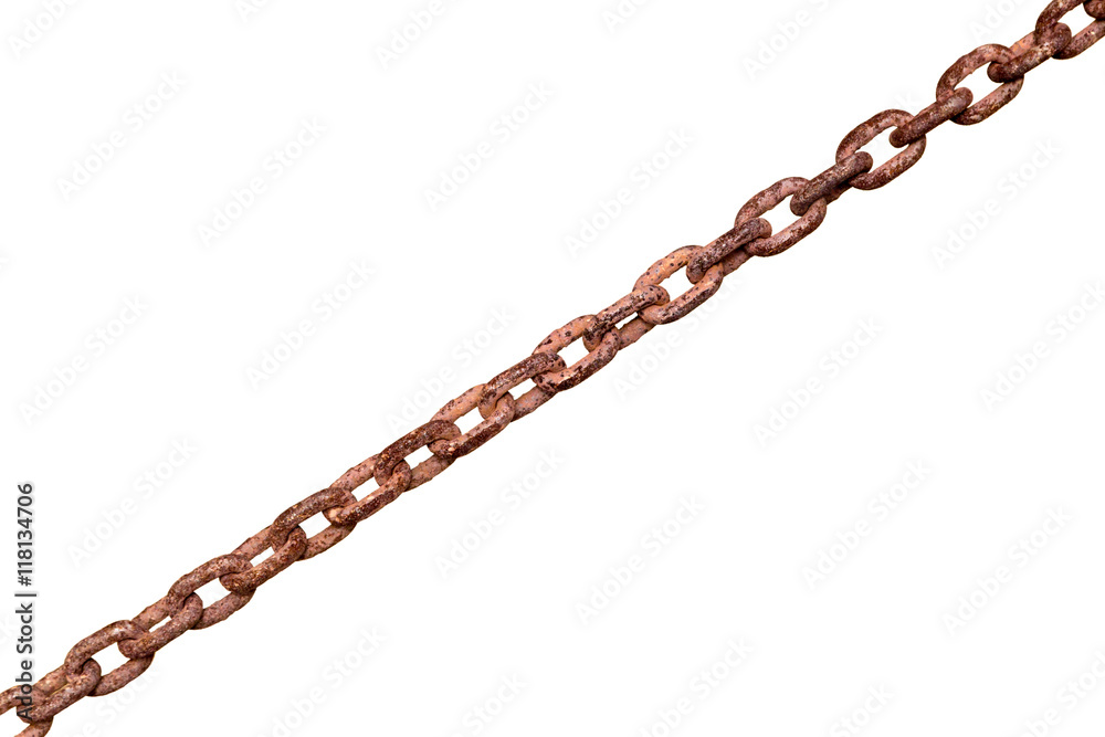 Rusty old chain isolated on white background Rusty old chain isolated on white background