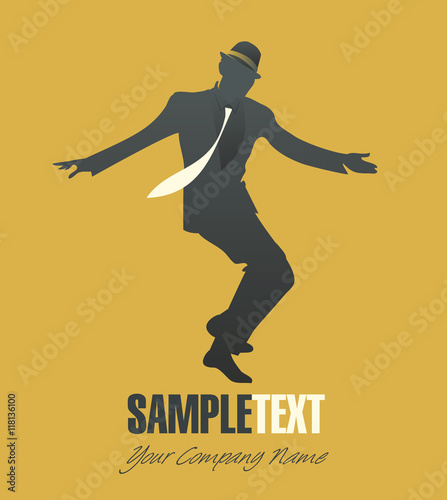 Elegant man dancing jazz 