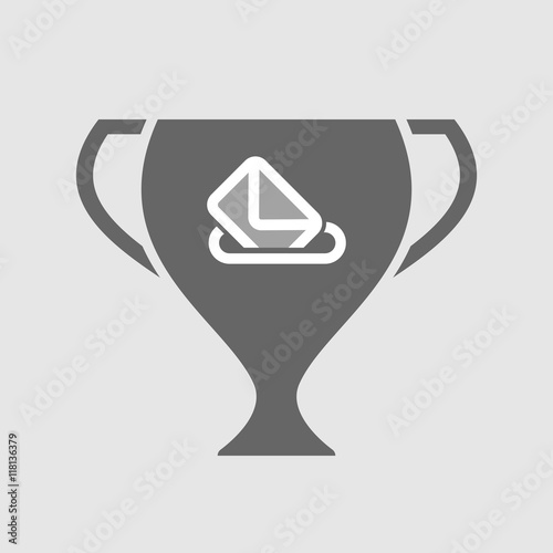Isolated award cup icon with  a ballot box