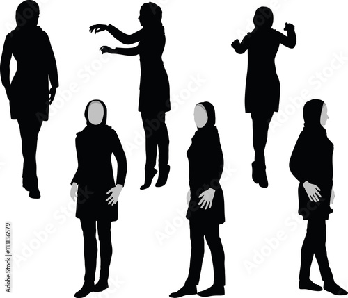 Arabic woman silhouette in doctor pose