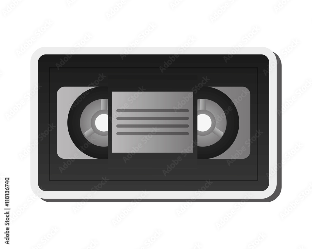 Naklejka premium flat design single videocassette icon vector illustration