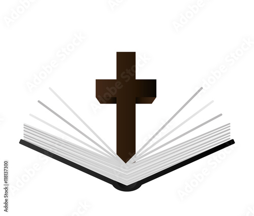 flat design holy bible icon vector illustration