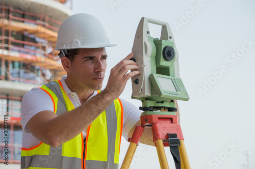 Engineer working in a construction