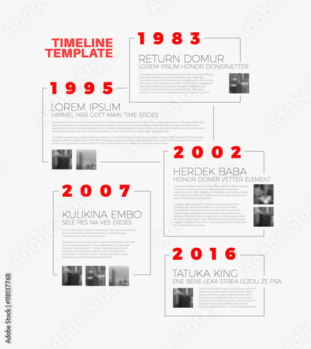 Vector Infographic typography timeline report template