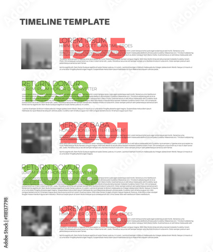 Vector Infographic typography timeline report template