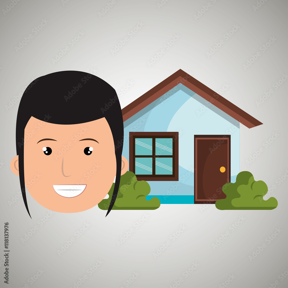 man house estate icon vector illustration graphic man house estate icon vector illustration graphic