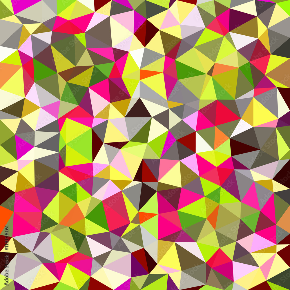 Kaleidoscopic low poly triangle style vector mosaic background