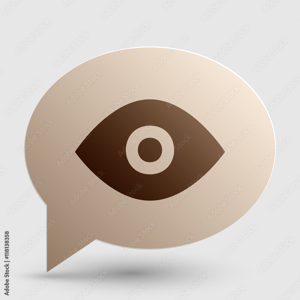 Eye sign illustration. Brown gradient icon on bubble with shadow. Eye sign illustration. Brown gradient icon on bubble with shadow.