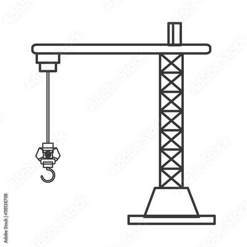 flat design industrial crane icon vector illustration